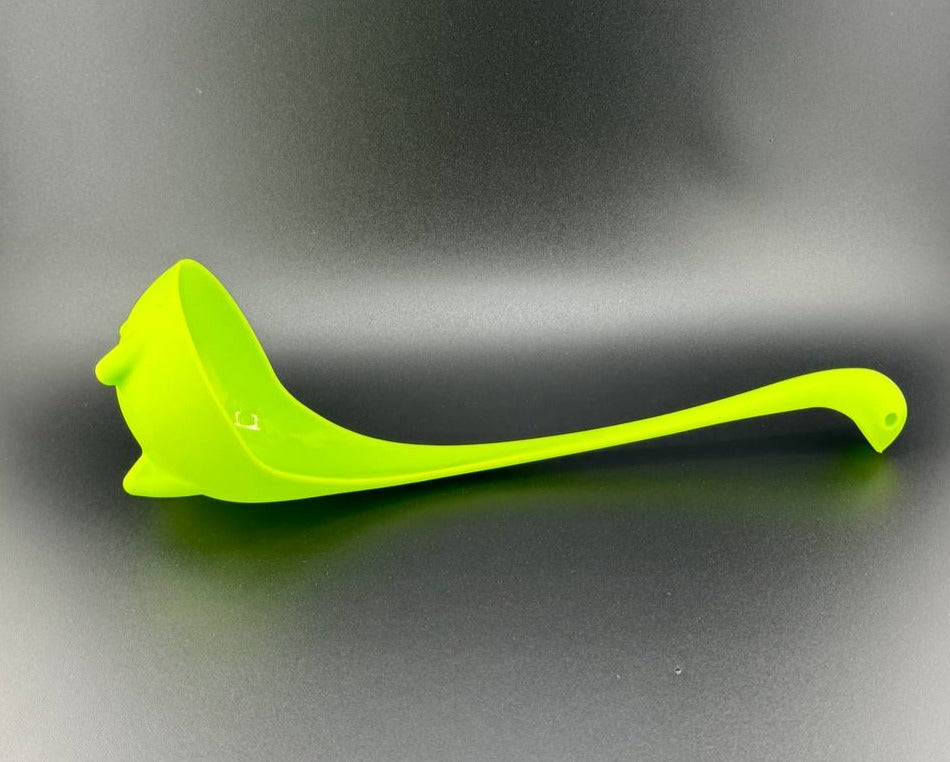 green plastic ladle