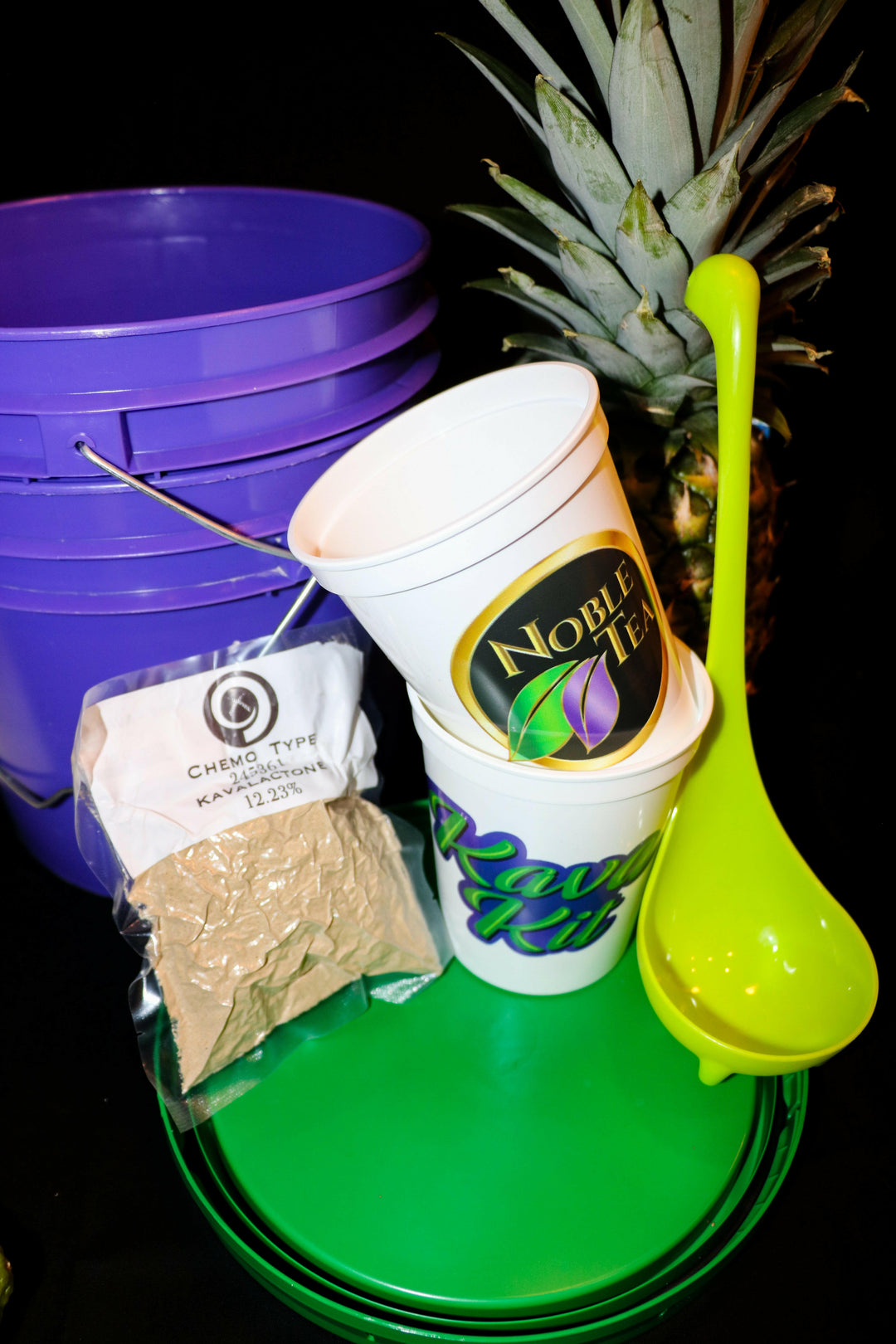 Noble Tea Homebrew kava kit and pineapple